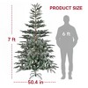 SUGIFT 7ft Snow Flocked Christmas Tree Artificial Pine Tree with Mixed PE PVC Branches and Metal Stand Holiday Decoration for Home - 4 of 4
