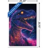 Trends International Wumples - Neon Dinosaur Framed Wall Poster Prints - 3 of 4