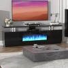 GustoWave 70 Inch Modern TV Stand with 36" Fireplace with Controller, High Gloss 2 Tier Entertainment Center for TVs Up to 80", Black - 3 of 4