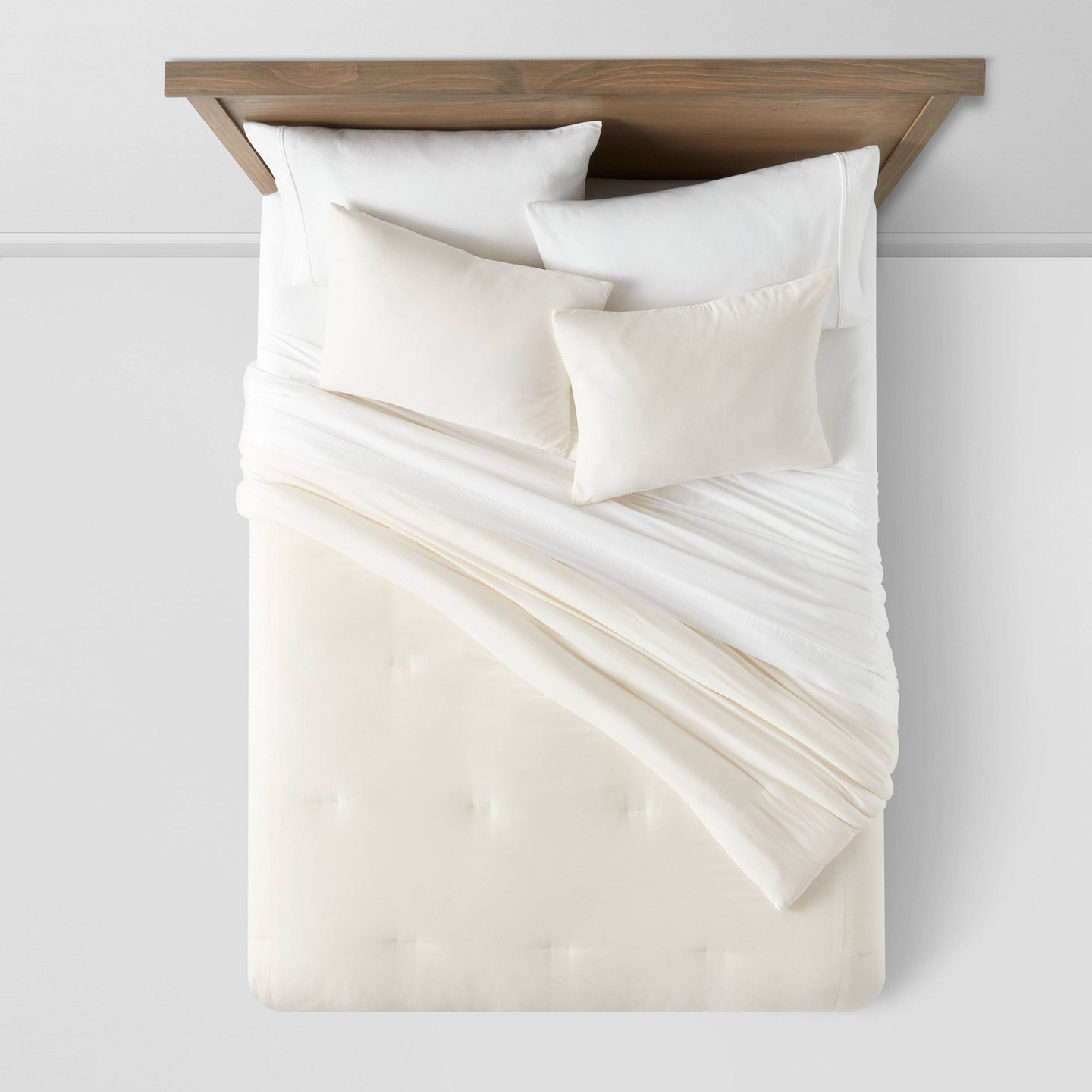 Threshold King Lustrous Velvet Comforter & Sham Set Light Teal Blue, цвет: Кремовый — фото 3