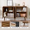 FONTOI 47.2" Cabinet Door with Adjustable Shelf, Sideboard Cabinet with 4 Doors, Buffet Cabinet with Waveform Panel for Dining Room, 47.2*13.8*30 - 4 of 4
