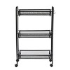 3-Tier Slim Rolling Bathroom Storage Cart with Hooks - 3 of 4