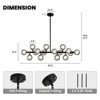 Ludomide Mid Century Modern Linear Chandeliers, 16-Light Sputnik Fixture for Dining Room, Living Room, Kitchen Island - 4 of 4