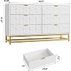 DobleePy White 6-Drawer Dresser with Gold Metal Legs, 53.5” Wide Large Storage Chest for Bedroom, Living Room, Entryway - 3 of 4