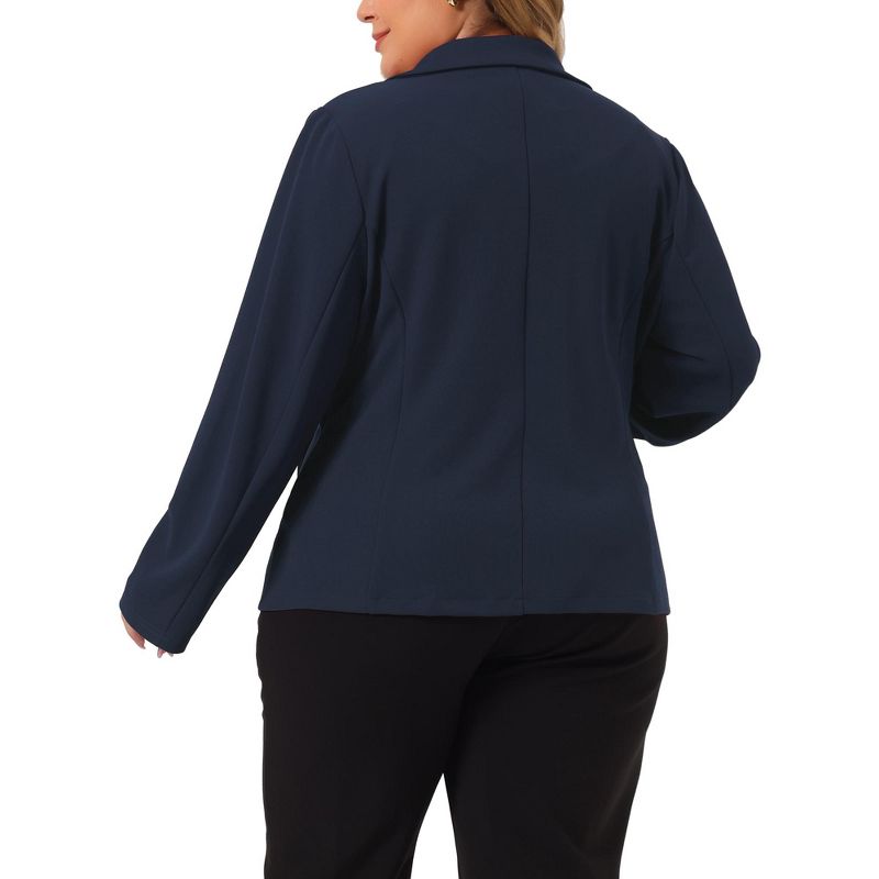 Agnes Orinda Women's Plus Size Work Formal Notch Lapel Buttons Front Pockets Blazers, 4 of 6