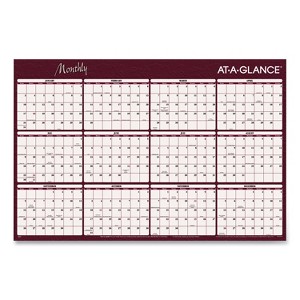 Reversible Horizontal Erasable Wall Planner, 48 x 32, Assorted Sheet Colors, 12-Month (Jan to Dec): 2026 - 1 of 4