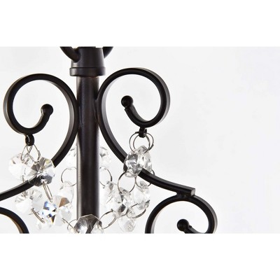 Elegant Oil Rubbed Bronze Pendant with Clear Crystal Accents