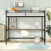 Streamdale Full Metal Loft Bed with Desk and Shelve, Black - 2 of 4