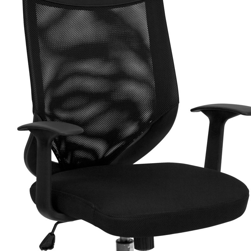 Flash Furniture High Back Black Mesh Executive Swivel Office Chair with Arms, 5 of 12
