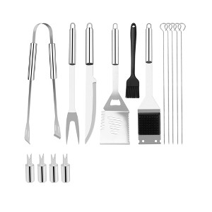 Itopfox 15-Piece Stainless Steel BBQ Grill Utensil Set with Carrying Bag - Professional Outdoor Cooking Tools, Ideal Gift for Grilling Enthusiasts - 1 of 4
