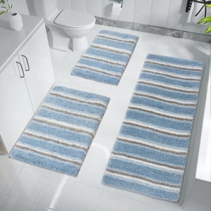Home Weavers Glamour Collection 100% Polyester Microfiber Bathroom Rug, Non Slip Bath Mat Water Absorbent Soft Microfiber Shaggy Mat Machine Washable - 1 of 4