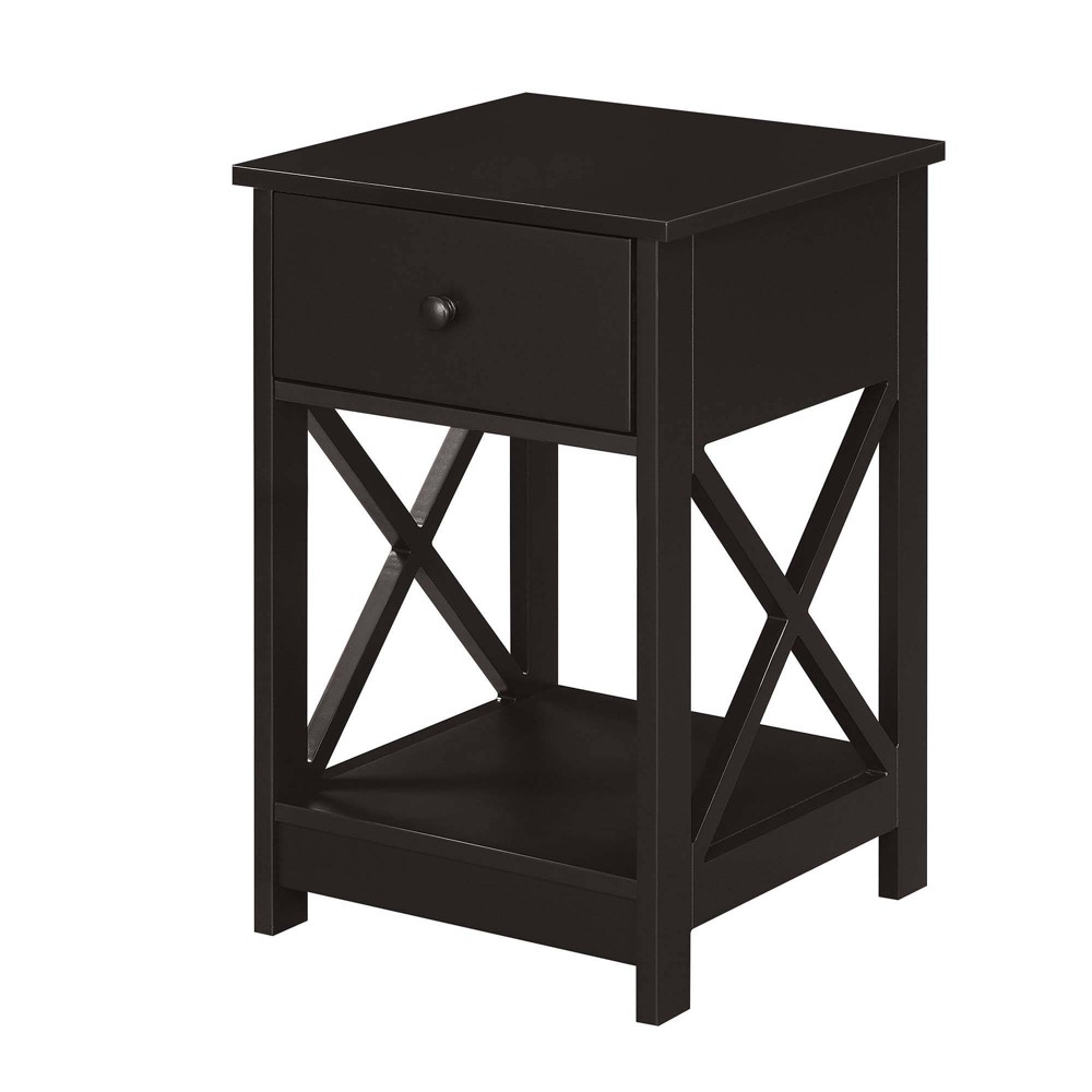 Photos - Coffee Table Oxford 1 Drawer End Table Espresso - Breighton Home: Contemporary Style, MDF Construction, Shelf Storage