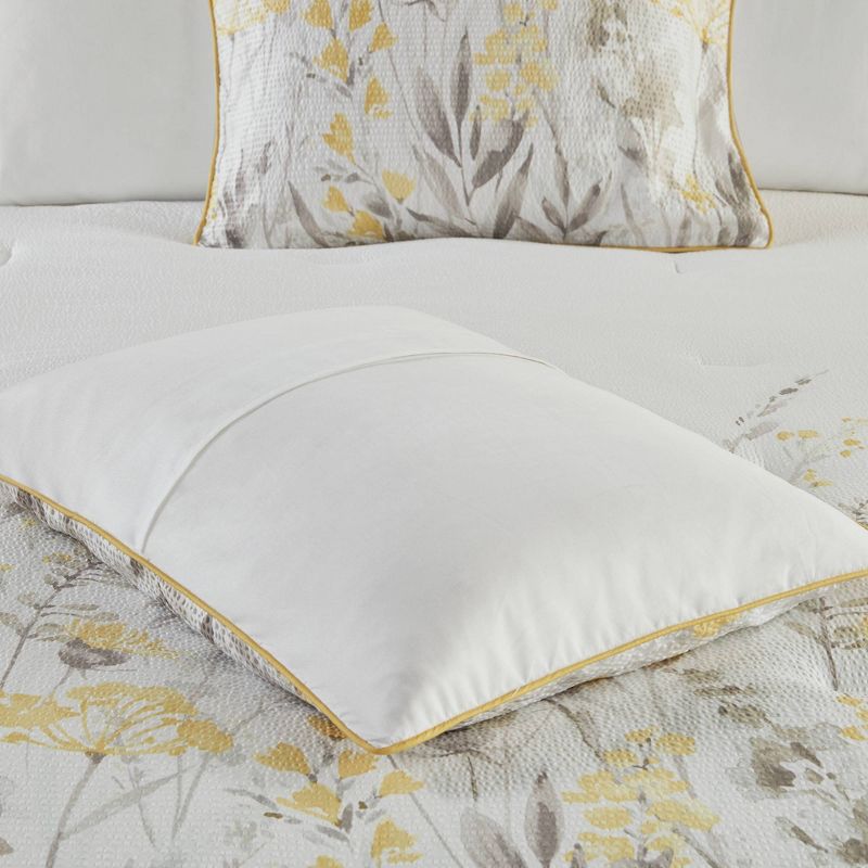 5pc Savanna Seersucker Comforter Set with Throw Pillows Yellow - Madison Park, 5 of 12
