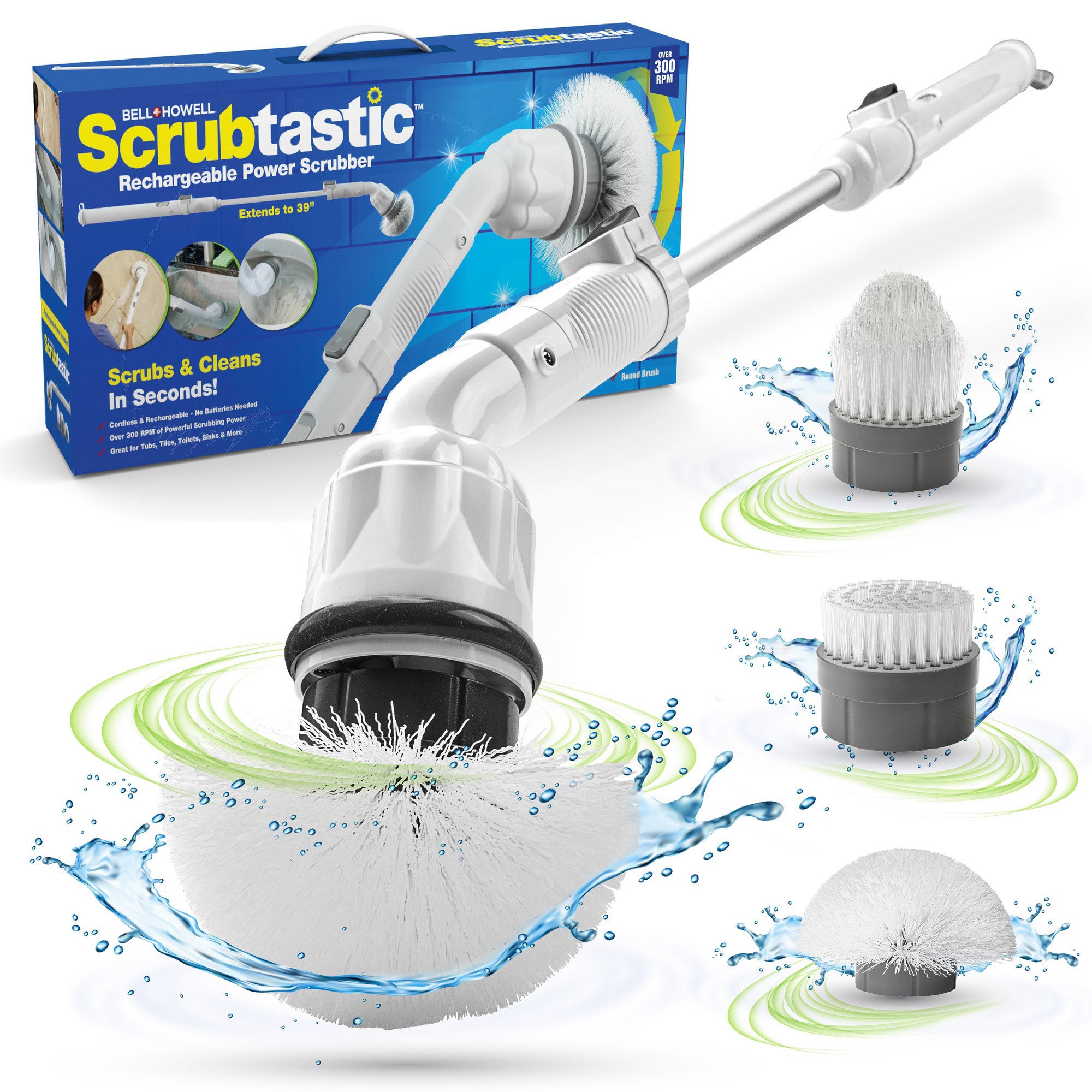 Scrubtastic Spin Scrubber Electric Scrubber Rechargeable Power Scrubber Shower Tile Floor Grout Cleaner