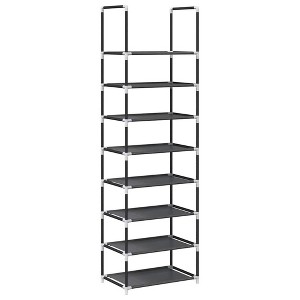 vidaXL Shoe Rack Black Non-Woven Fabric, Powder-Coated Steel, Plastic Tall - 1 of 4