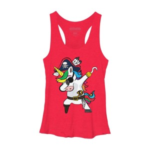 Women's Design By Humans Dabbing Dance Pirate Unicorn Gifts Funny Halloween Costume Gift By lukesstore Racerback Tank Top - 1 of 3
