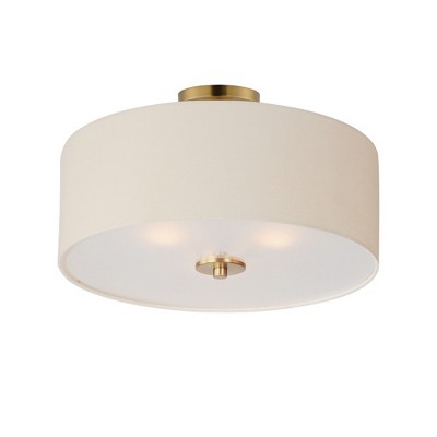 Maxim Lighting Bongo 3 - Light Semi-Flush Mount in  Natural Aged Brass