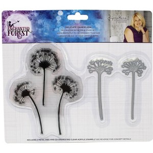 Crafters Companion Enchanted Forest Delicate Dandelion Metal Die & Stamp Set - 1 of 2