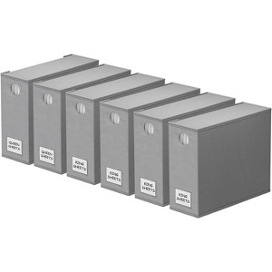 6-Pack Bed Sheet Organizers and Storage, Foldable Sheet Organizers for a Linen Closet, Gray - 1 of 4