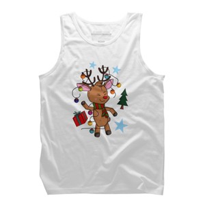 Men's Design By Humans Christmas Reindeer By Mitalim Tank Top - 1 of 3