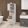 LOVMOR Free Standing Wooden Storage Cabinet Bathroom Floor Corner Cabinet - 3 of 4