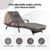 TiramisuBest 2-Piece Outdoor Wicker Long Reclining Lounge Chair Set, 150° Adjustable Recliner for Beach/Poolside/Garden (Light Gray) - 3 of 4