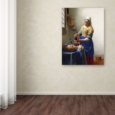 Johannes Vermeer The Milkmaid 1658-60 Gallery-Wrapped Canvas Art, 19'' x 14''