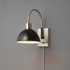 Ivy 1-Light Matte Brass Plug-In or Hardwire Wall Sconce with Matte Black Accents - Globe Electric: Vintage Style, ETL Listed, Steel Body - 2 of 4