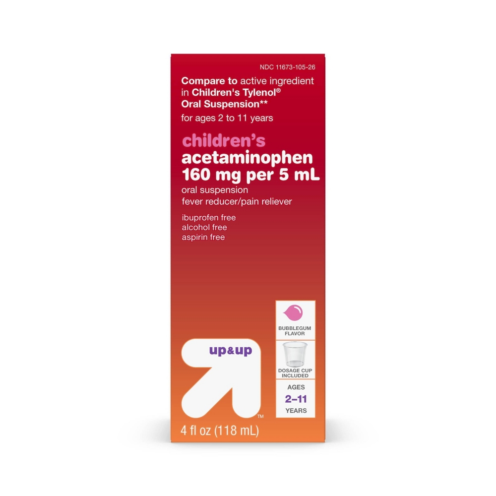 Children&#39;s Acetaminophen Pain Reliever &#38; Fever Reducer Liquid - Bubblegum - 4 fl oz. - up &#38; up&#8482;