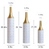 YONWAY   Decorative Floor Vases Set of 3, White and Gold Floral Pattern, Tall Ceramic Standing Vases for Home Decor - 3 of 4