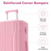 Syemin Luggage Hardshell Luggage, Lightweight Durable ABS Suitcases with Double Wheels, Expandable 28-inch Checked Luggage, Pink, 29.5"*18.5"*11.6" - 3 of 3
