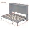 Full/Queen Size Murphy Bed Wall Bed, White/Gray-ModernLuxe - 3 of 4