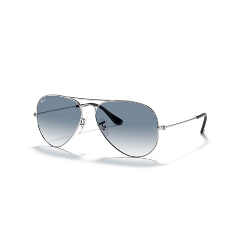 Ray Ban Aviator RB3025 55mm Gender Neutral Pilot Sunglasses Light Blue Gradient Lens