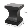 CAVINAS Modern Lightweight Concrete Patio Side Table with Pedestal Design, Modern Geometric Shape Outdoor End Table, Minimalist Outdoor Side Table - 2 of 4