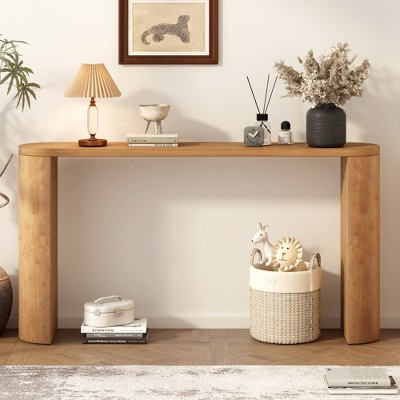 JUJABU 59.60''Simple Modern Style Porch Table, Semi-cylindrical Leg Design