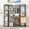 Open-Style Wardrobe with Hanging Rails, Shelves and Drawers, Black - 2 of 4