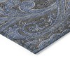 Charcoal Gray And Blue Paisley Washable Indoor Outdoor Area Rug - 4 of 4
