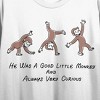 Curious George TV Tumbling Women’s White Crew Neck Short Sleeve Crop Top - 2 of 4
