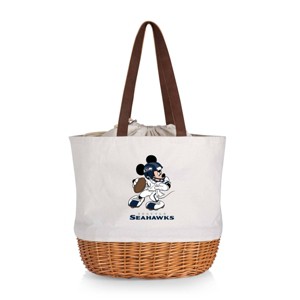 NFL Seattle Seahawks Mickey Mouse Coronado Canvas and Willow Basket Tote - Beige Canvas - 1 of 4