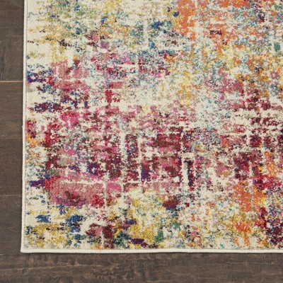 Ivory Abstract Tufted 26.5'' Synthetic Runner Rug