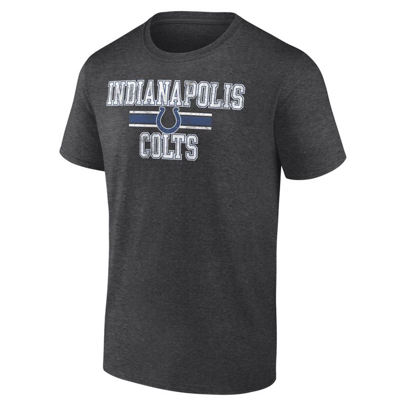 NFL Indianapolis Colts Men&#39;s Team Striping Gray Short Sleeve Bi-Blend T-Shirt, 2 of 4