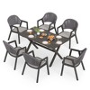 Outdoor Dining Set, 59 Inch Patio Furniture Set with PE Wicker Chairs, All-Weather Resistant Aluminum - 2 of 4