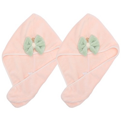 Unique Bargains Women's Bow Hair Drying Towel 2 Pcs
