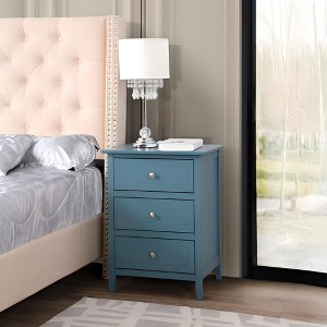 Sapphtopaz Modern Nightstand with 3 Drawers Space-Saving Night Stand with Sturdy Frame Rectangle Simple Bedside Table for Bedroom,Living Room - 1 of 4