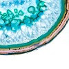Luxury Lane Set of 4 Large Natural Brazilian Agate Slice Geode Rock Stone Drink Coasters with Wood Holder - 3 of 4