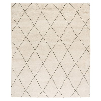 Numa Black Hand-Knotted Wool Diamond Rug 24'' x 36''