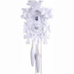 One Day Cuckoo Clock – Hand Carved White Maple Leaves – 9.5 in Traditional German Wall Clock By River City Clocks - 1 of 3