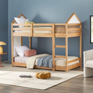 Saracina Home Skyler Contemporary Wood Twin Over Twin Kids' Bunk Bed Natural Pine - 1 of 1