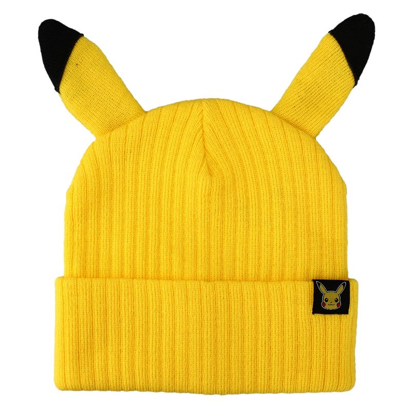 Pokemon Pikachu Inspired Yellow Cuff Beanie, 1 of 4