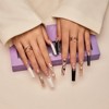 YEVYO Press on Nails Extra Long Coffin - French Rhinestone Bling Glossy for Women and Girls On Fake Nails - White - 10 Pcs - 3 of 4